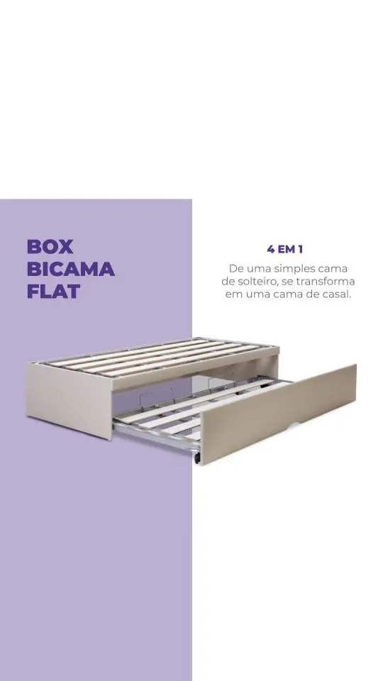 Não é à toa que a Bicama Flat é um dos modelos mais versáteis de cama! Com um simples movimento, ela se transforma de uma cama de solteiro em uma cama de casal, oferecendo 4 funções em uma única solução. 🤗 Ideal para quem precisa otimizar o espaço com praticidade e estilo.  Entre em contato conosco ou visite uma loja Arte do Sono para conhecer de perto a Bicama Flat.  #Bicama #Pilati #QuartodosSonhos #CamaAuxiliar #Bibox #ArtedoSono