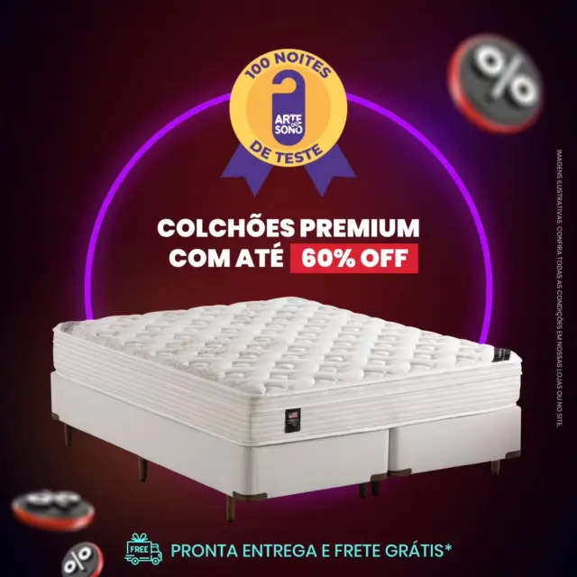 Black Friday de verdade é na Arte do Sono!🔥 Descubra as ofertas e compre o Colchão Premium dos seus sonhos com até 60% de desconto. 💤  ⚡E mais: 100 noites de teste + Pronta Entrega + Frete Grátis para BH, Nova Lima, Contagem e Betim.  ⏰ Não perca tempo, você merece dormir bem hoje! 👉 Garanta o seu em uma de nossas lojas ou chame no WhatsApp - link na Bio @artedosono.  #BlackFriday #BlackNovember #BlackWeek #ColchãoPremium #Colchão #LojadeColchão #Promoção #Oferta #ArtedoSono