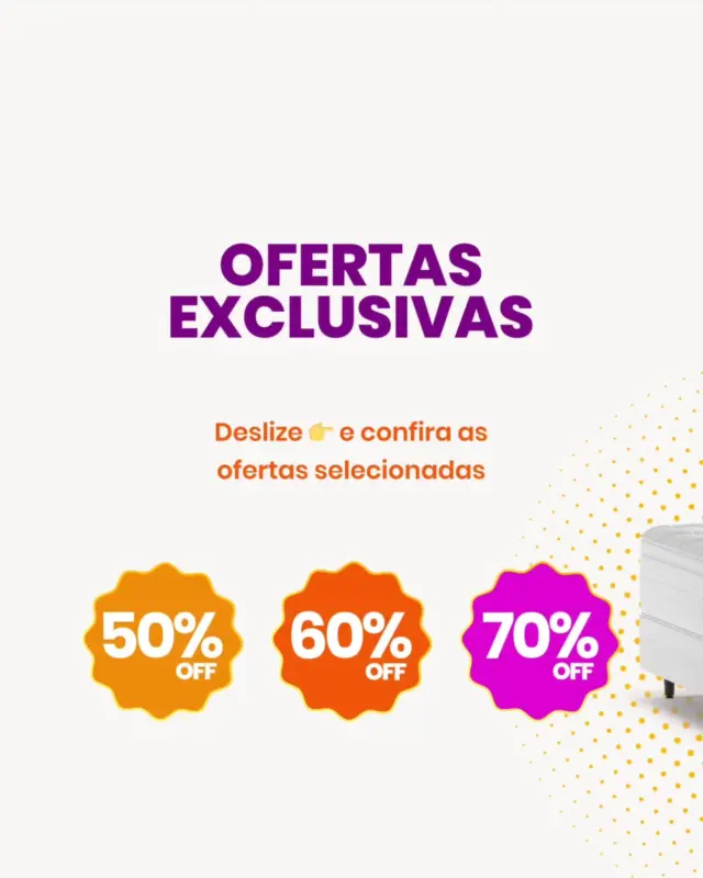 Uma seleção de ofertas exclusivas! Deslize 👉 e corra porque os produtos são únicos e o estoque é limitado ⏰⚡

#Colchão #Oferta #TrocadeShowroom #Promoção #DurmaBem #ArtedoSono