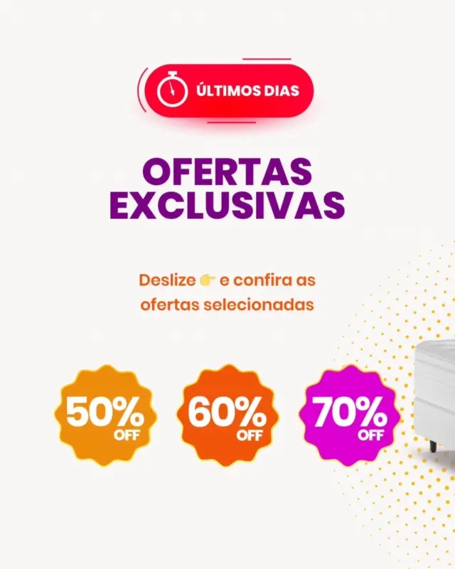 ⏰ Últimos Dias ⏰ Deslize 👉 e corra porque os produtos são únicos e o estoque é limitado ⚡

#Colchão #Oferta #TrocadeShowroom #Promoção #DurmaBem ArtedoSono